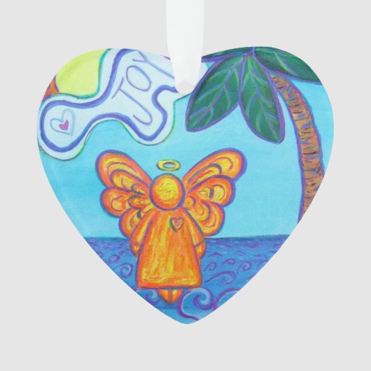 Joy and Peace Beach Angel Gift Holiday Ornament (voorkant)