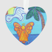 Joy and Peace Beach Angel Gift Holiday Ornament (achterkant)