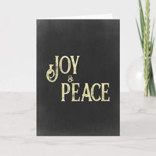 Joy and Peace Christmas Chalkboard Fotokaart Feestdagen Kaart (Voorkant)