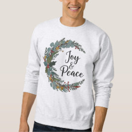 Joy and Peace Christmas Wreath Illustration Trui