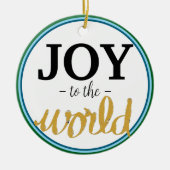 Joy and Peace Gold Green Blue Keramisch Ornament (Voorkant)
