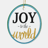 Joy and Peace Gold Green Blue Keramisch Ornament (Links)