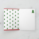 Joy and Peace kerstboom Green en Red Holiday Feestdagen Kaart (Binnen)