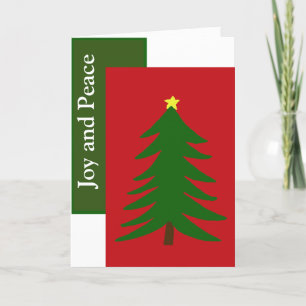 Joy and Peace kerstboom Red en Green Feestdagen Kaart