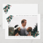 Joy and Peace of Kerstmis Modern Photo Feestdagenkaart (Voorkant / Achterkant)