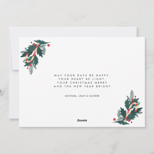 Joy and Peace of Kerstmis Modern Photo Feestdagenkaart (Achterkant)