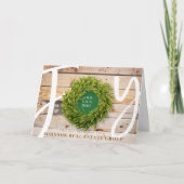 Joy and Pine Wood met Logo Business Feestdagen Kaart (Voorkant)