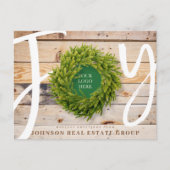 Joy and Pine Wood met Logo Business Feestdagenkaart (Voorkant)