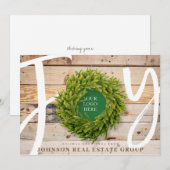 Joy and Pine Wood met Logo Business Feestdagenkaart (Voorkant / Achterkant)