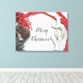 Joy and Ribbon Holiday Collectie Canvas Afdruk (Insitu (Houten vloer))