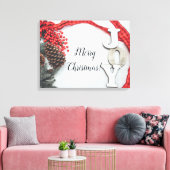 Joy and Ribbon Holiday Collectie Canvas Afdruk (Insitu (Woonkamer))