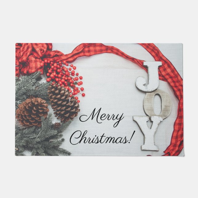 Joy and Ribbon Holiday Collectie Deurmat (Voorkant)