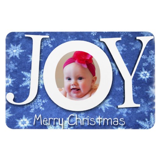 Joy and Snow Photo Premium Magnet Magneet (Horizontaal)