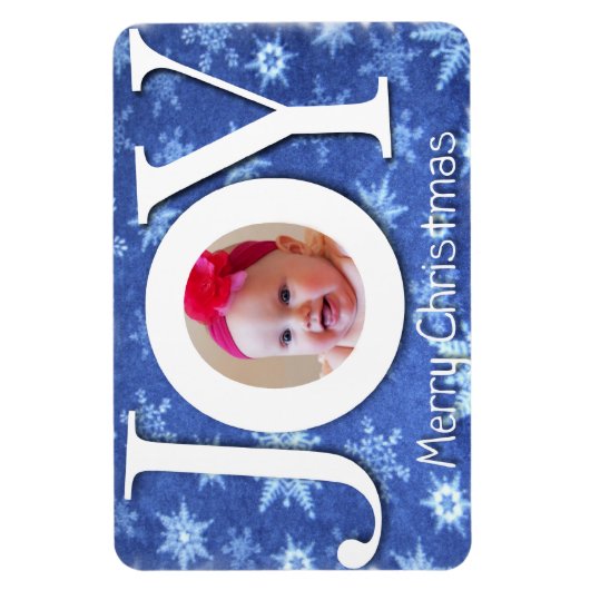 Joy and Snow Photo Premium Magnet Magneet (Verticaal)