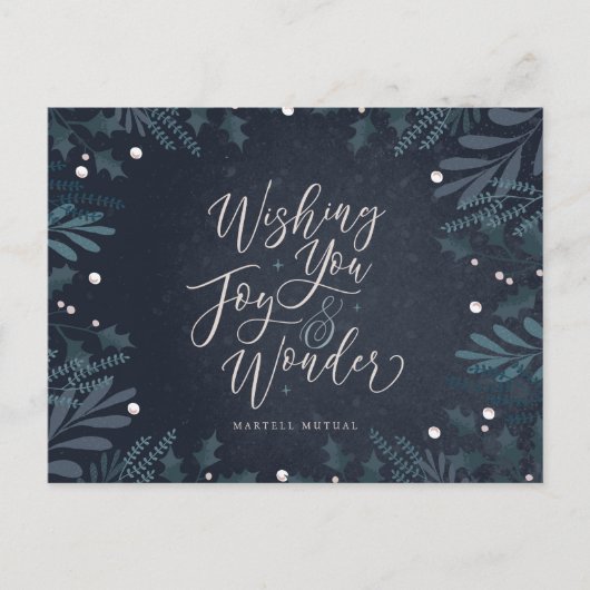 Joy and Wonder Business Holiday briefkaart (Voorkant)