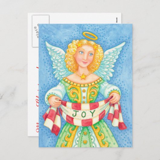 Joy Angel Christmas Feestdagenkaart (Voorkant / Achterkant)