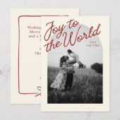 Joy Arch Christian Classic Red Christmas Photo Feestdagenkaart (Voorkant / Achterkant)