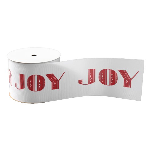Joy Art Deco-kerstlint in rood wit Grosgrain Lint (Spoel)