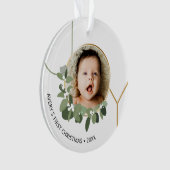 Joy Baby's eerste kerstkrans Custom Photo Ornament (voorkant)