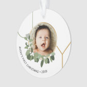 Joy Baby's eerste kerstkrans Custom Photo Ornament (voorkant)