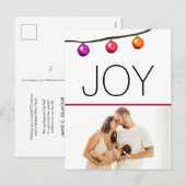 Joy Baby's eerste Kerstmis 2023 foto geboorte Feestdagenkaart (Voorkant / Achterkant)