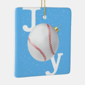 Joy bauble baseball sky blue kerstfeestdag keramisch ornament (Rechts)