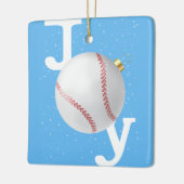 Joy bauble baseball sky blue kerstfeestdag keramisch ornament (Links)