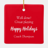 Joy bauble baseball sky blue kerstfeestdag keramisch ornament (Achterkant)