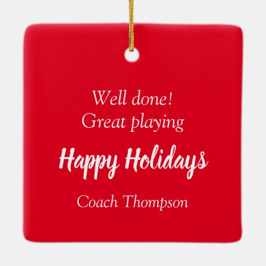 Joy bauble baseball sky blue kerstfeestdag keramisch ornament (Achterkant)