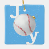 Joy bauble baseball sky blue kerstfeestdag keramisch ornament (Voorkant)