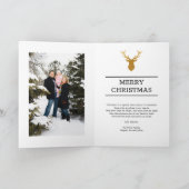 Joy Bauble Gepersonaliseerde Foto Gold Foil Kerstm Kaart (Binnen)