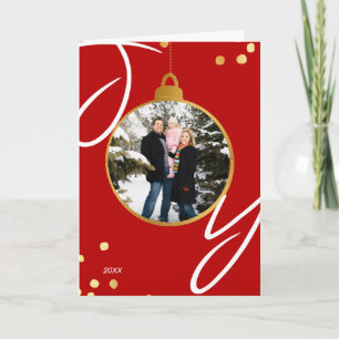 Joy Bauble Persoonlijke foto Gold Foil kerstmis Kaart