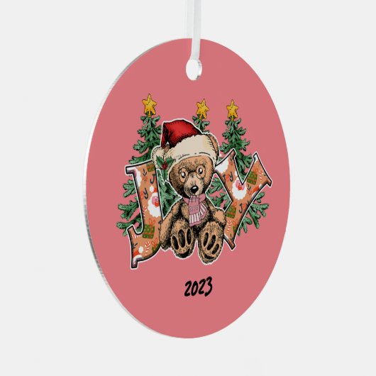 Joy Beer Christmas Metalen Ornament (Voorkant Rechts)