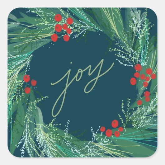 Joy Berry Christmas Holiday Sticker Envelope Seal (Voorkant)