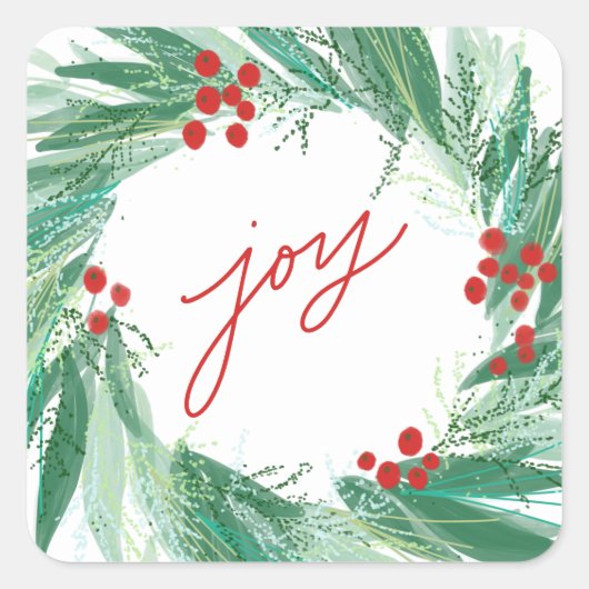 Joy Berry Christmas Holiday Sticker Envelope Seal (Voorkant)