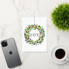Joy Berry Krans Gevouwen Folie Kerstkaart Feestdagenkaart