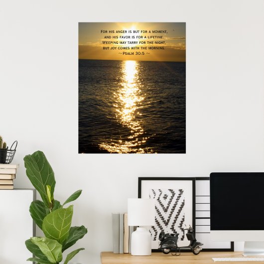 Joy Bible Verse Christelijk Sunrise quote Poster (Thuiskantoor)