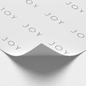 Joy Black and White Minimalist Typography Cadeaupapier (Hoek)