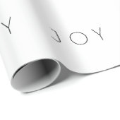Joy Black and White Minimalist Typography Cadeaupapier (Rol Hoek)