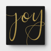 Joy Black en Gold Kerstmis Fotoplaat (Voorkant)