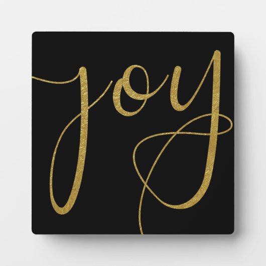 Joy Black en Gold Kerstmis Fotoplaat (Voorkant)