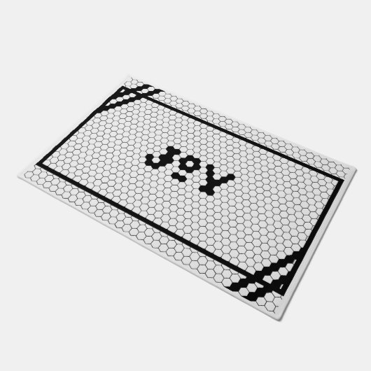 Joy Black en White Hex Tegel Deurmat (Schuin)