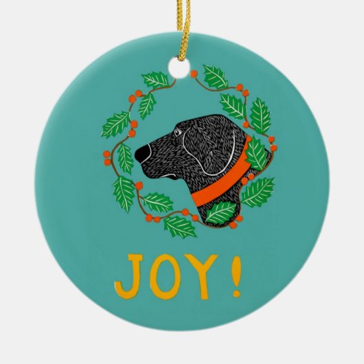 Joy Black Lab Ornament van Stephen Huneck (Voorkant)