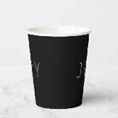 Joy Black Modern Minimalist Typography Holiday Papieren Bekers (Links)