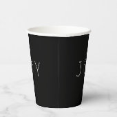 Joy Black Modern Minimalist Typography Holiday Papieren Bekers (Rechts)