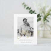 Joy Black White-fotokerstkaart Briefkaart (Staand voorkant)