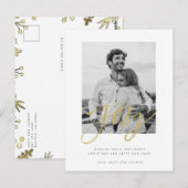 Joy Black White-fotokerstkaart Briefkaart (Voorkant / Achterkant)