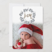 JOY Blad Krans Rustieke Feestelijke Vakantie Foto Feestdagenkaart (Voorkant)