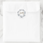 JOY Blad Krans Rustieke Kerst Zilver Goud Sticker (Tas)