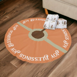 Joy Blessing gedempt Sage Groen Sinaasappel Kerstm Kerstboom Rok